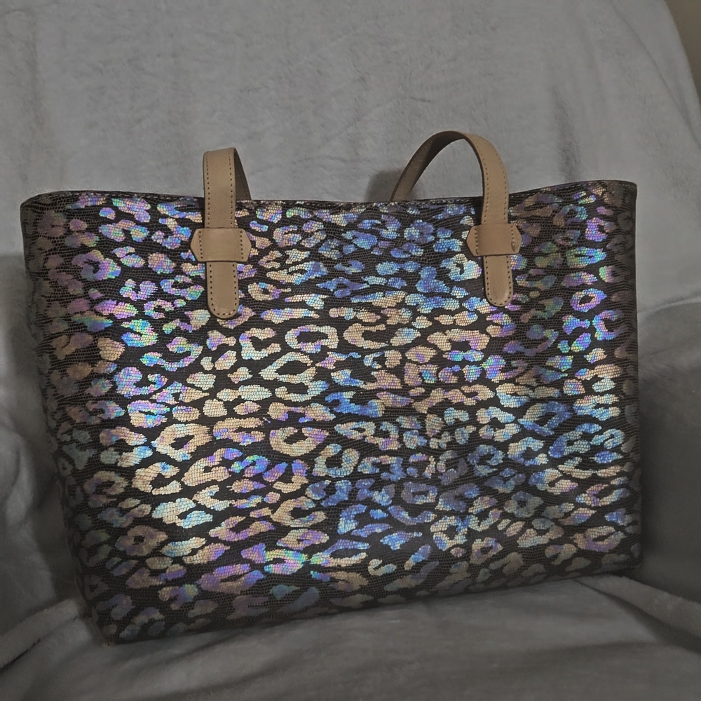 Holographic Leopard Print Tote Bag
